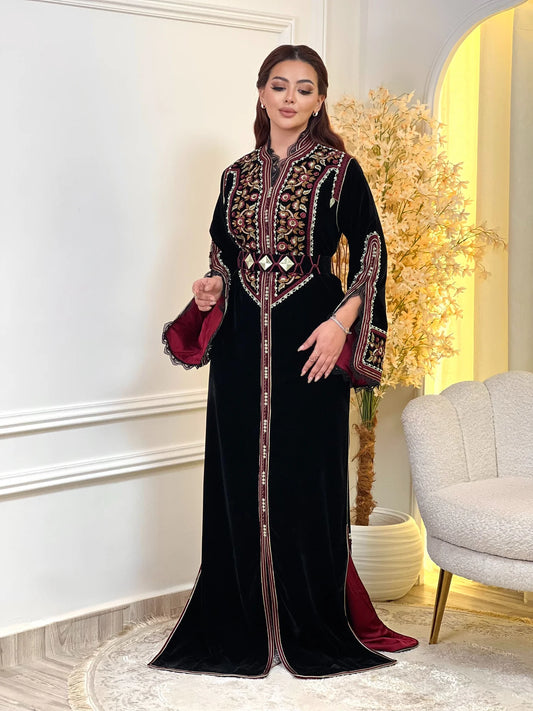 قفطان رجوى أسود – قفطان مغربي مصنوع يدويًا – صورة المنتج 2