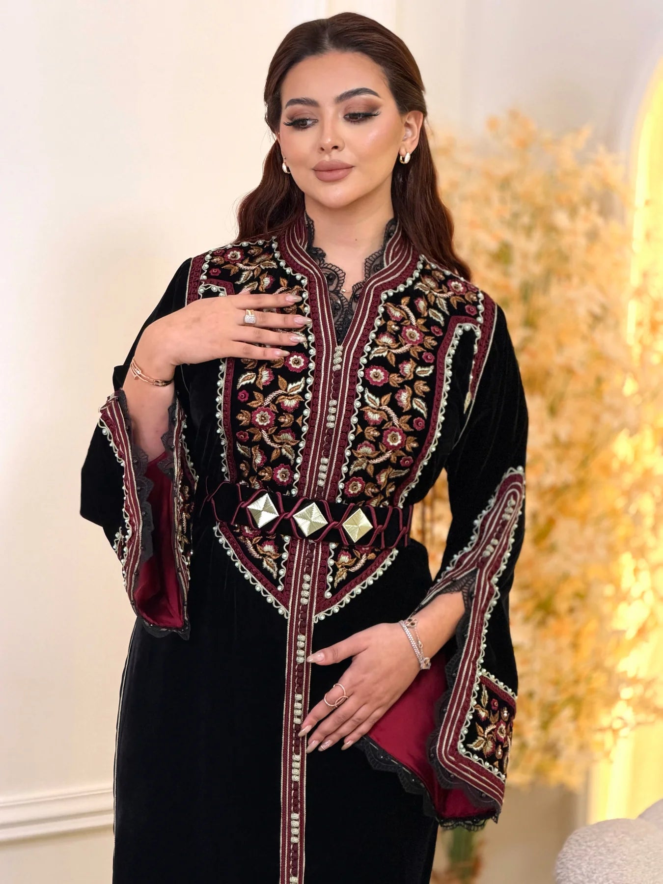 قفطان رجوى أسود – قفطان مغربي مصنوع يدويًا – صورة المنتج 7