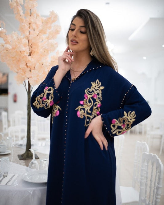 جلّابة جميلة كحلية – لباس مغربي مريح للاستخدام اليومي – صورة المنتج 2