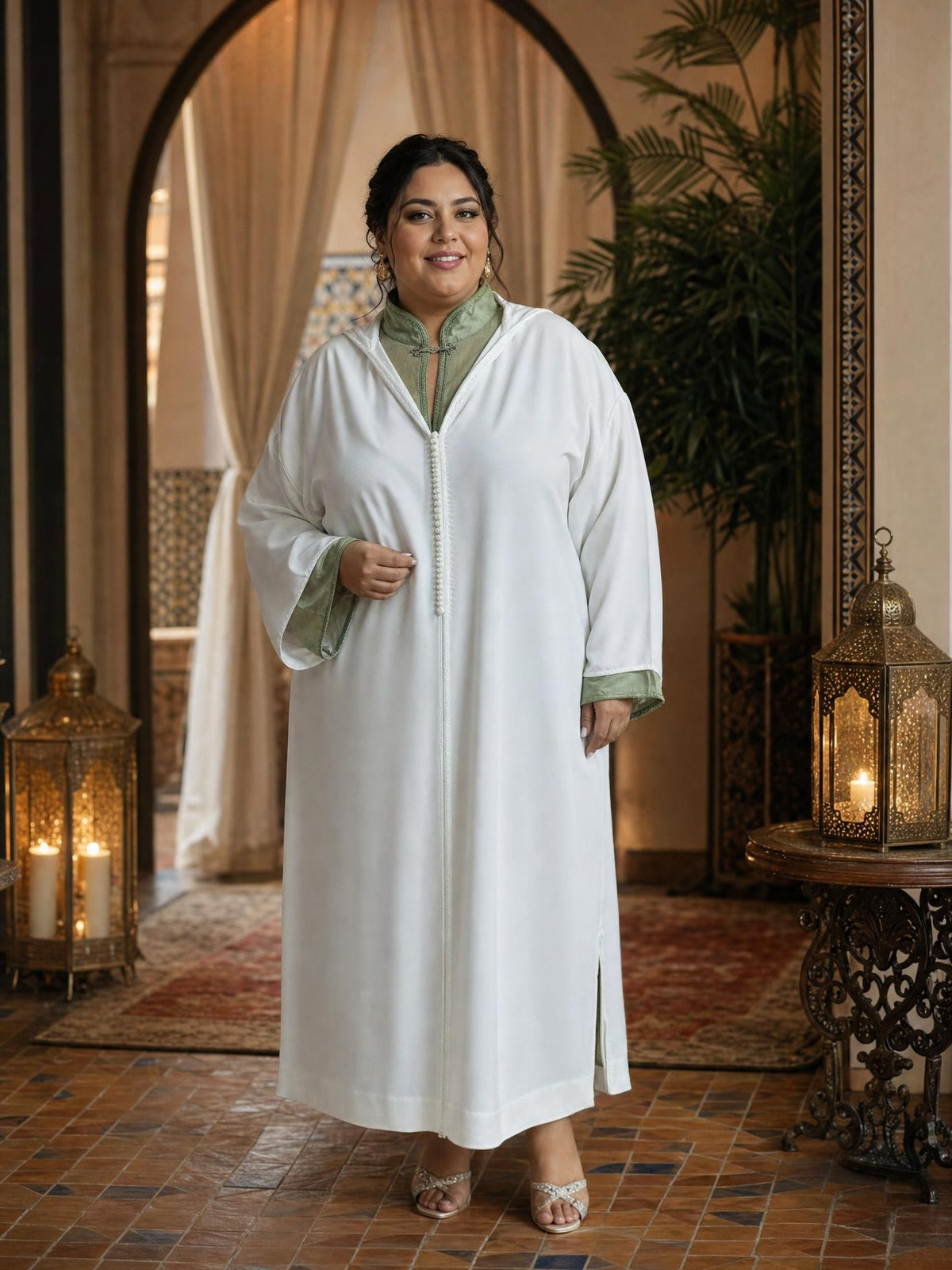 Ibtihal Djellaba – Casual Moroccan Tunic for Everyday Comfort — plus-size model