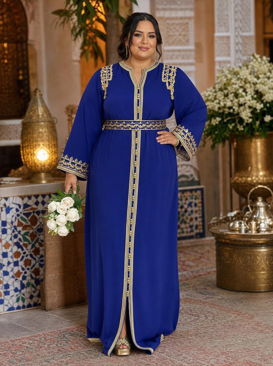 Kaoutar Kaftan – Handcrafted Moroccan Dress \u2014 plus-size model