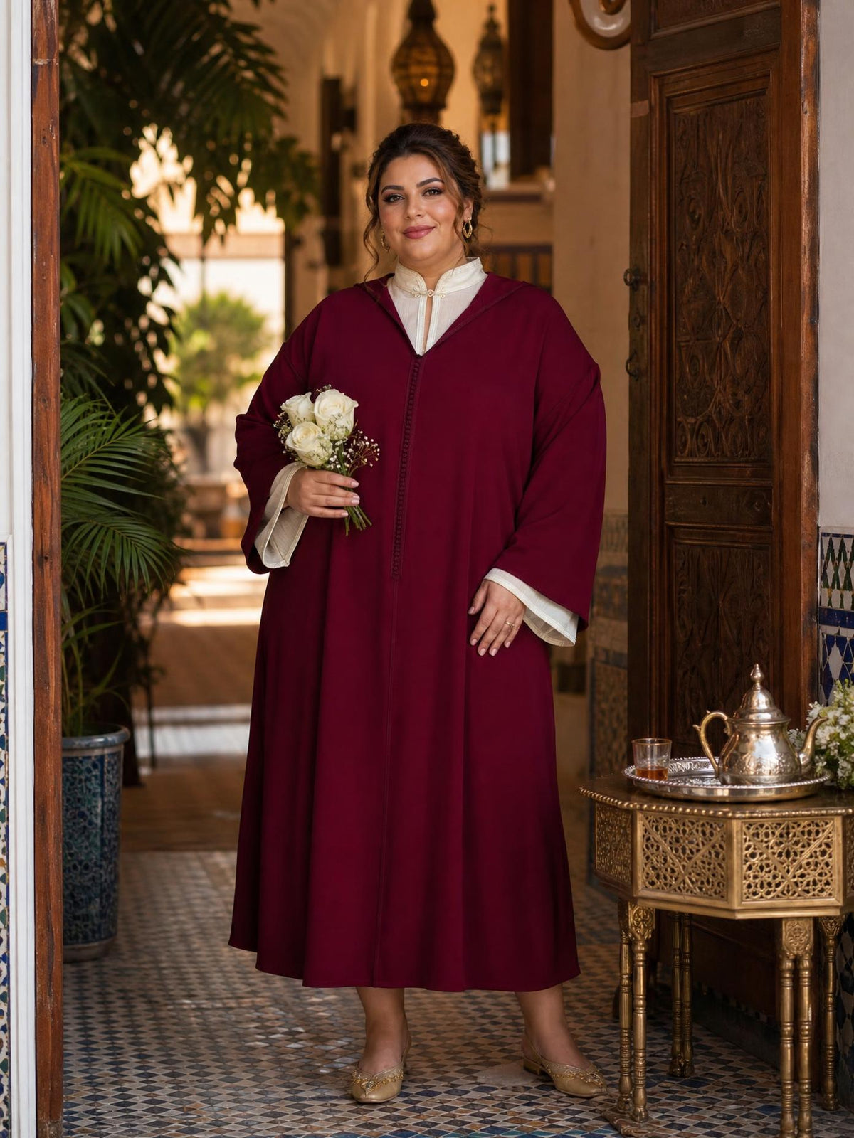 Warda Djellaba – Casual Moroccan Tunic for Everyday Comfort — plus-size model