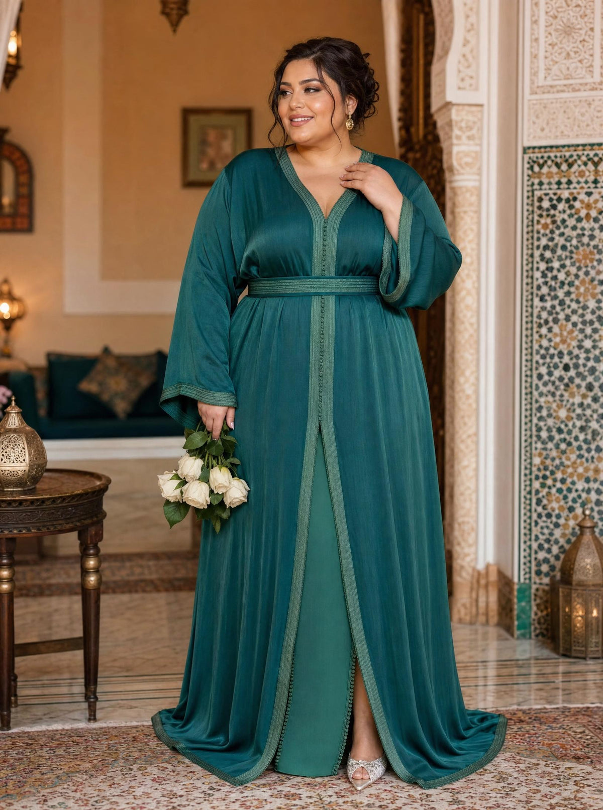 Kholod Takchita – Two-Piece Moroccan Ceremonial Dress \u2014 plus-size model