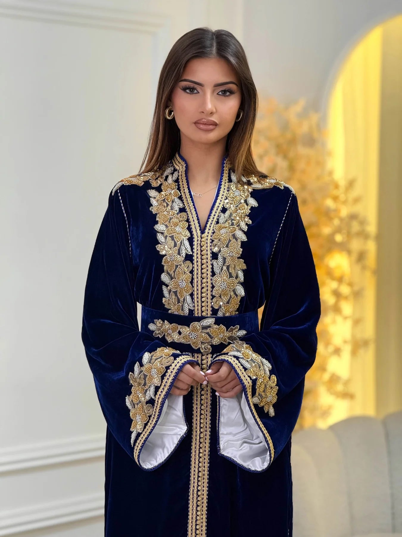 قفطان لمار كحلي – قفطان مغربي مصنوع يدويًا – صورة المنتج 4