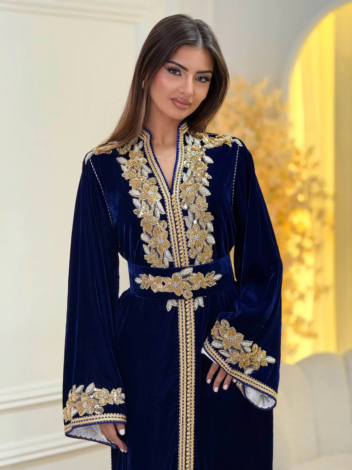 قفطان لمار كحلي – قفطان مغربي مصنوع يدويًا – صورة المنتج 5