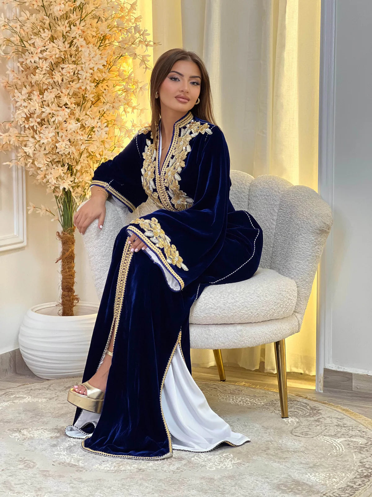 قفطان لمار كحلي – قفطان مغربي مصنوع يدويًا – صورة المنتج 7