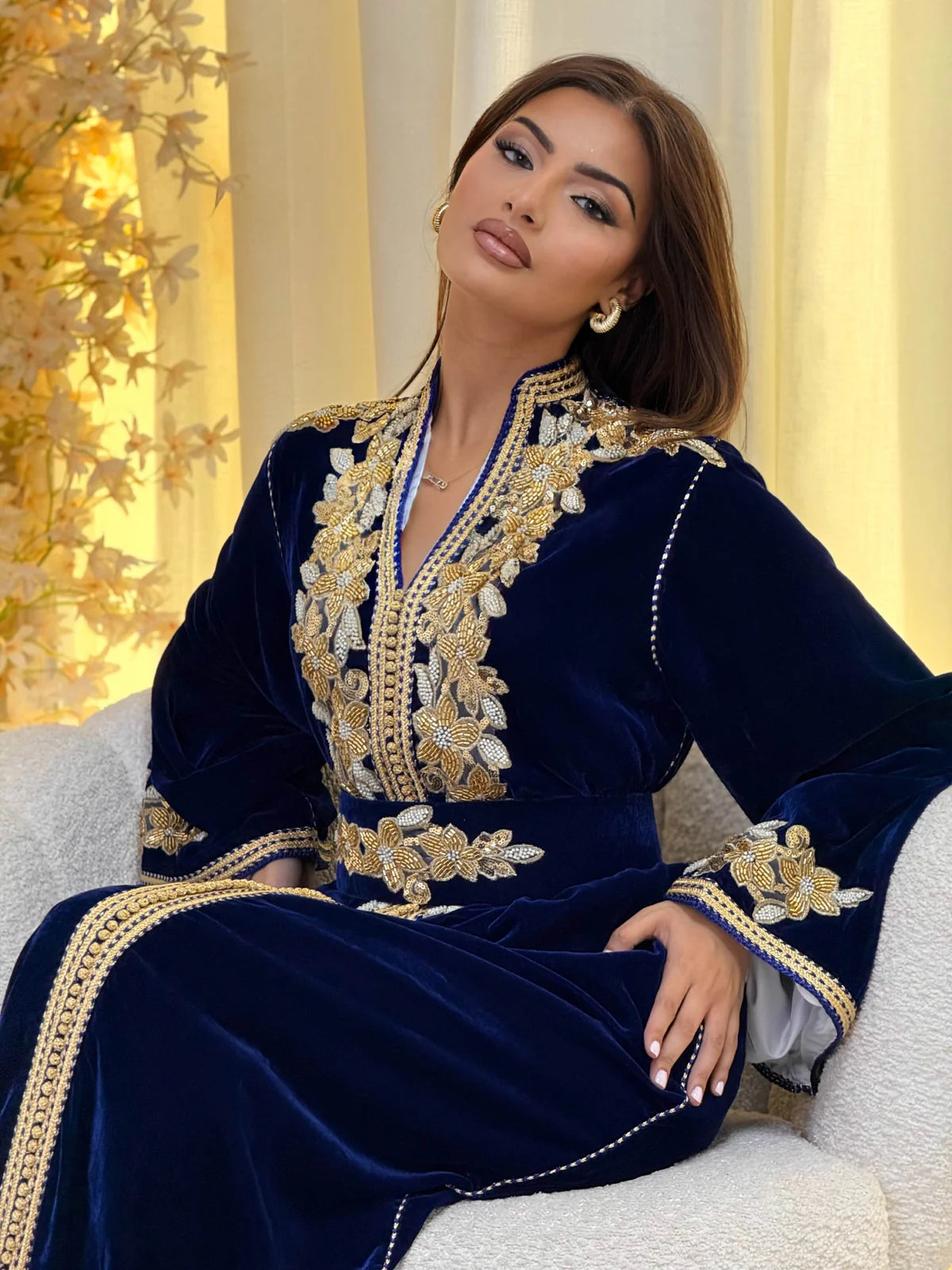 قفطان لمار كحلي – قفطان مغربي مصنوع يدويًا – صورة المنتج 8
