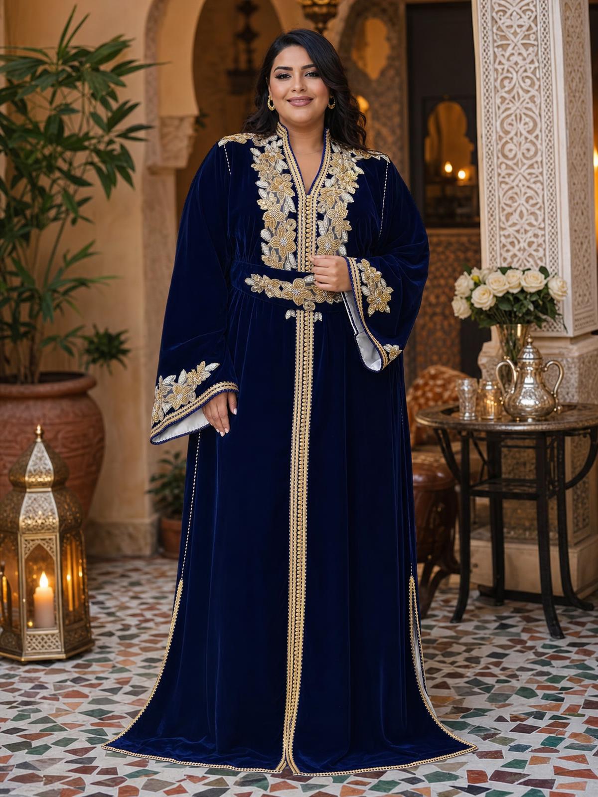 Lamar Kaftan – Handcrafted Moroccan Kaftan Dress \u2014 plus-size model