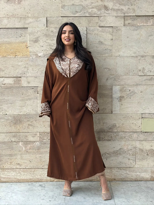 جلّابة بتول بنية – لباس مغربي مريح للاستخدام اليومي