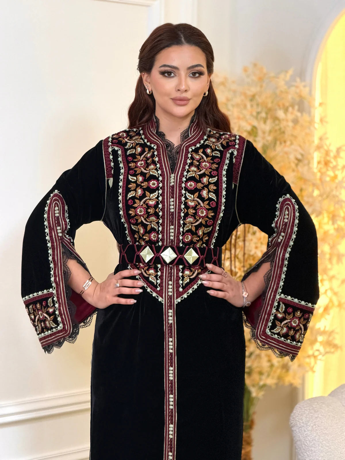 قفطان رجوى أسود – قفطان مغربي مصنوع يدويًا – صورة المنتج 5