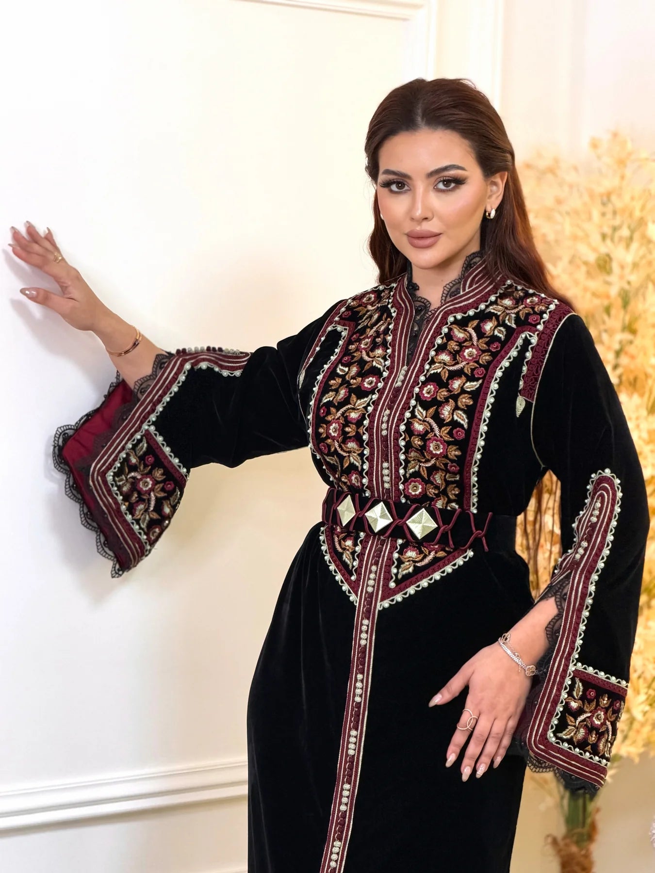 قفطان رجوى أسود – قفطان مغربي مصنوع يدويًا – صورة المنتج 6